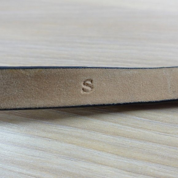 Ann Taylor‎ Lizard Belt Womens Black Leather Small Dress Slim Skinny Fashion main image 9